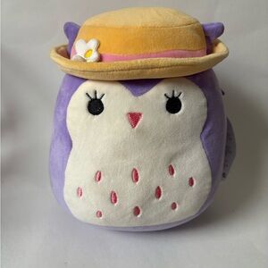 Squishmallows Holly the Purple Owl Yellow Bucket Hat Plush 8” NWT